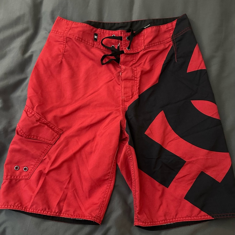 DC Men's Red Swim Shorts